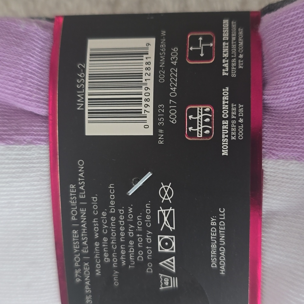 Nicole Miller Sport No Show Socks - Pink, White, Gray - Picture 5 of 7